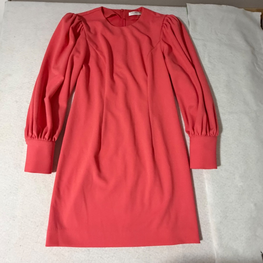 Trina Turk Women Coral Pink Puff Sleeve Shift Dress 2211302CK1 Size 6